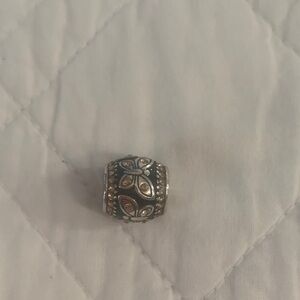 Brighton Floral Barrel Charm with Champagne Stones